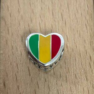 Pandora Mali Flag Exclusive Travel Heart Charm Pendant, S925 Silver Bracelets